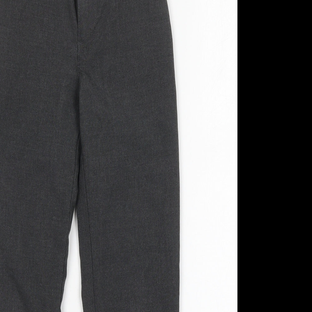 M&S Boys Grey  Polyester Dress Pants Trousers Size 7-8 Years  Regular  - School Wear