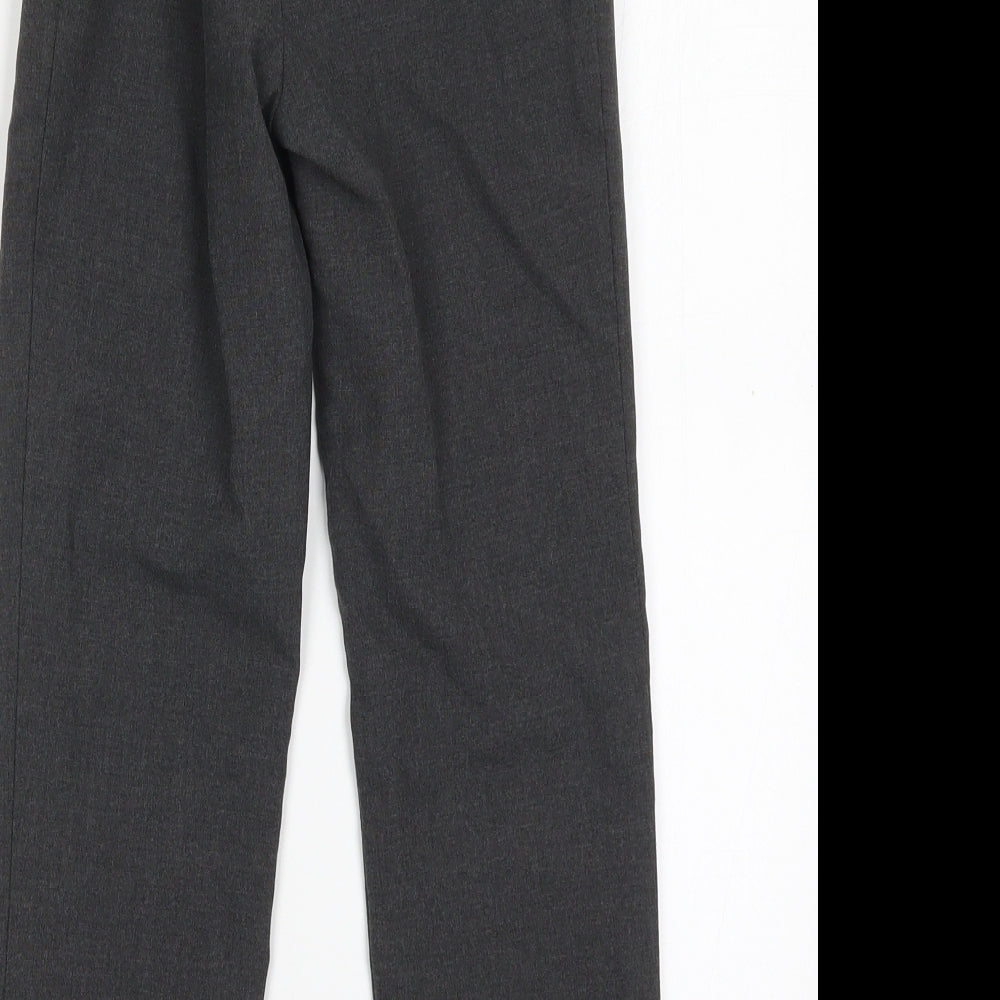 M&S Boys Grey  Polyester Dress Pants Trousers Size 7-8 Years  Regular  - School Wear