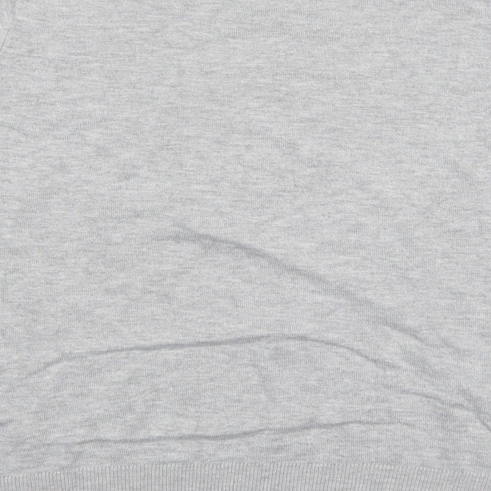 M&S Womens Grey Round Neck  Viscose Pullover Jumper Size 10