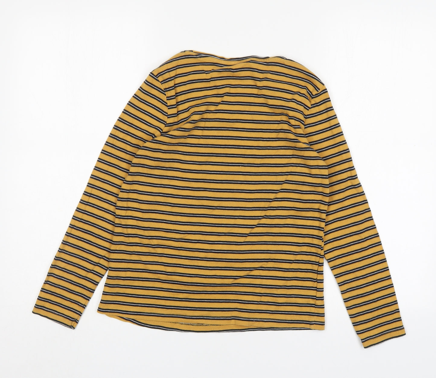 PEP&CO Womens Multicoloured Striped Cotton Basic T-Shirt Size 14 Round Neck