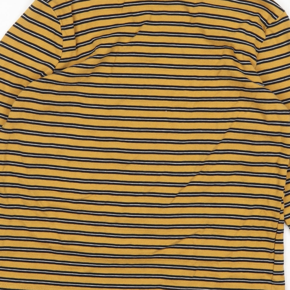 PEP&CO Womens Multicoloured Striped Cotton Basic T-Shirt Size 14 Round Neck