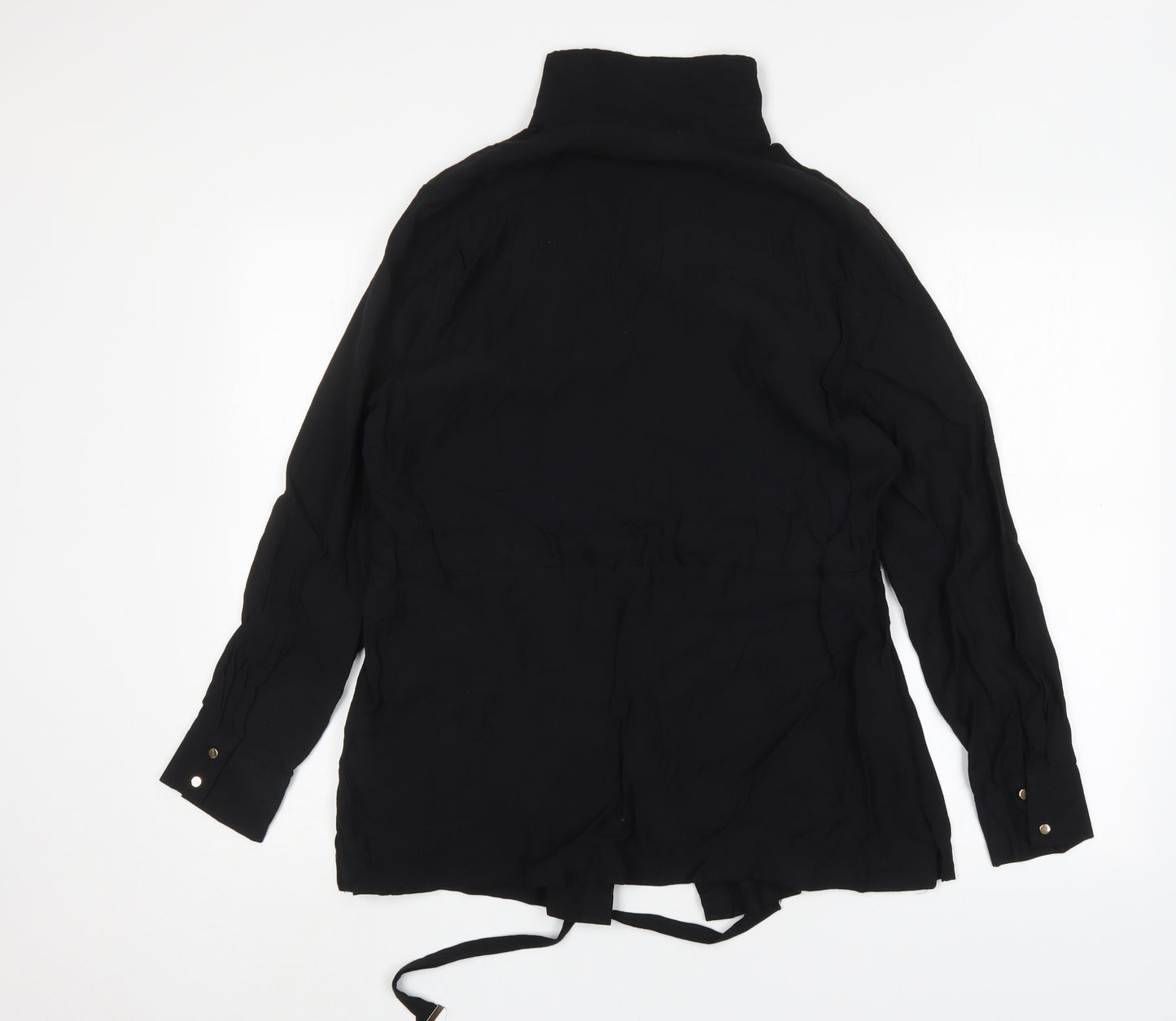 Primark Womens Black  Viscose Basic Button-Up Size 16 Collared