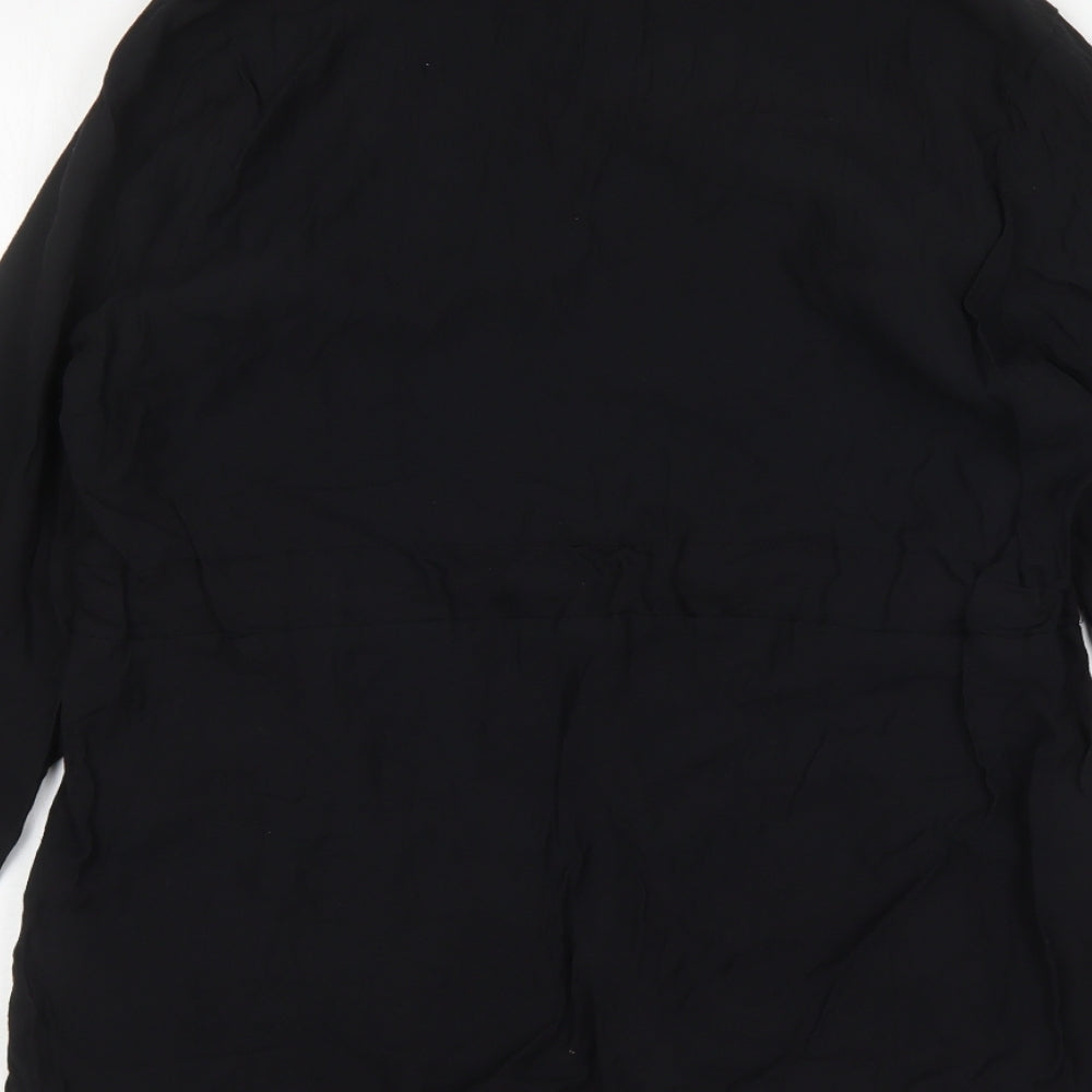 Primark Womens Black  Viscose Basic Button-Up Size 16 Collared