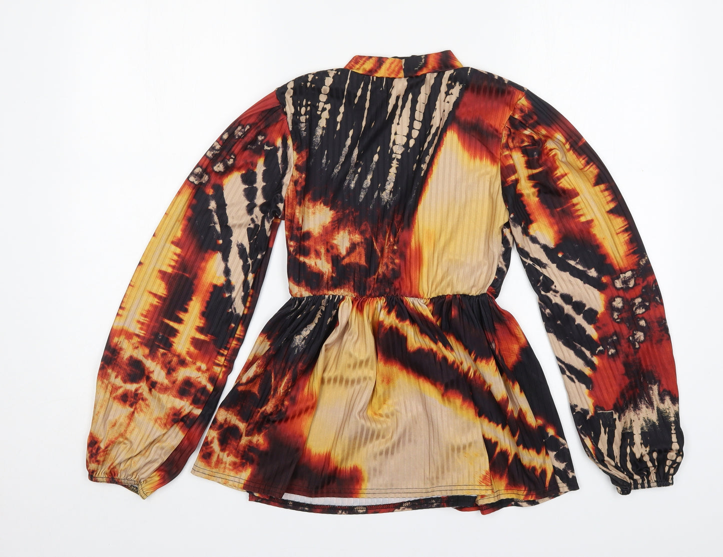 TFL Womens Multicoloured Geometric Polyester Basic Blouse Size 10 Round Neck