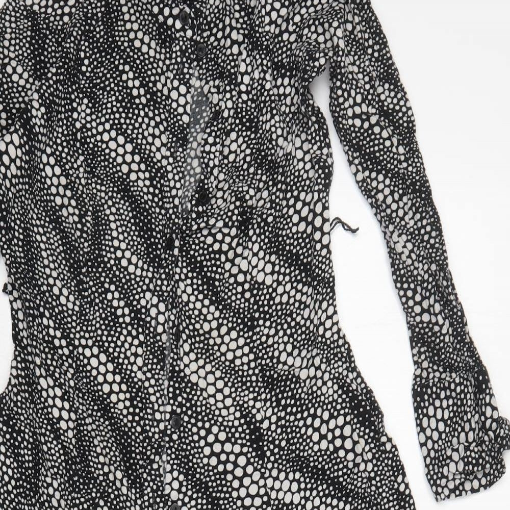 M&S Womens Multicoloured Animal Print Viscose Shirt Dress  Size 12  Collared