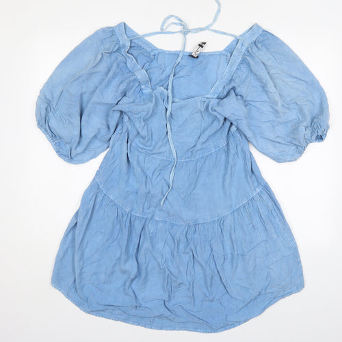 Influance Womens Blue  Viscose A-Line  Size 8  Square Neck