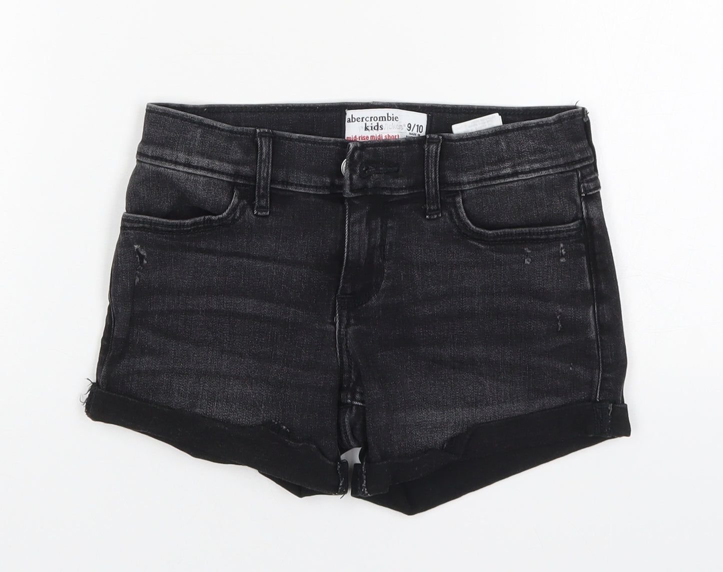 abercrombie Girls Black  Cotton Hot Pants Shorts Size 9-10 Years  Regular