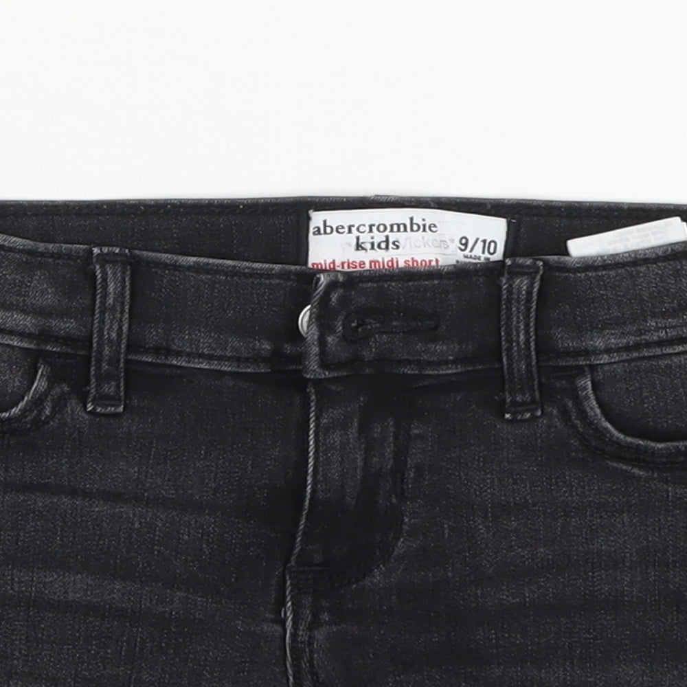 abercrombie Girls Black  Cotton Hot Pants Shorts Size 9-10 Years  Regular