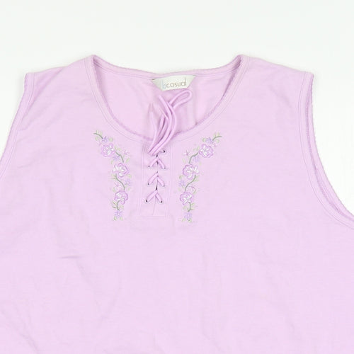 BCASUAL Womens Pink  Polyester Basic Tank Size 20 Round Neck