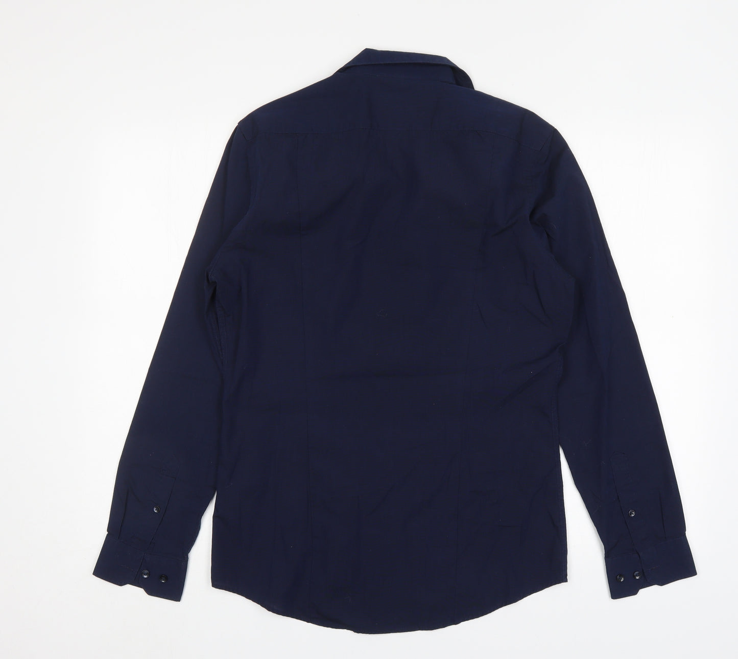 H&M Mens Blue  Polyester  Dress Shirt Size S Collared