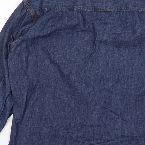 Let Attire Reflect You Mens Blue  Cotton  Button-Up Size S Collared