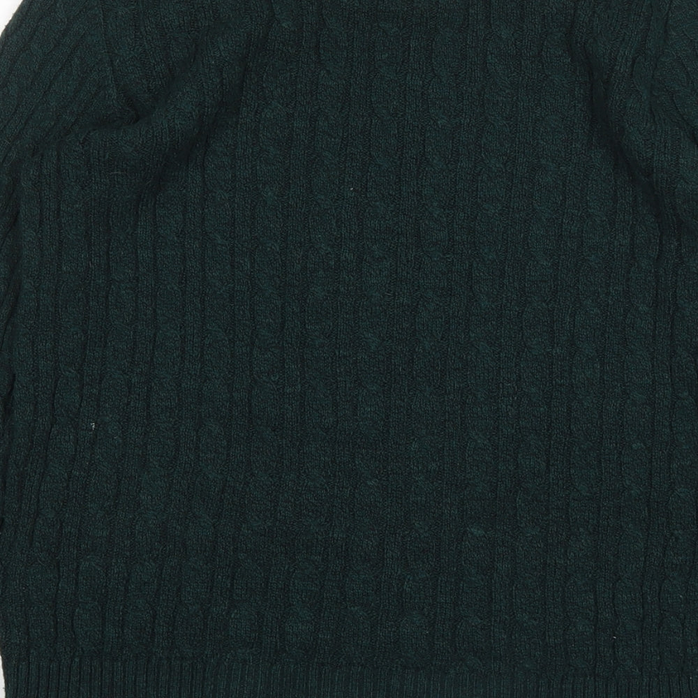 Superdry Womens Green Round Neck  Acrylic Pullover Jumper Size 12