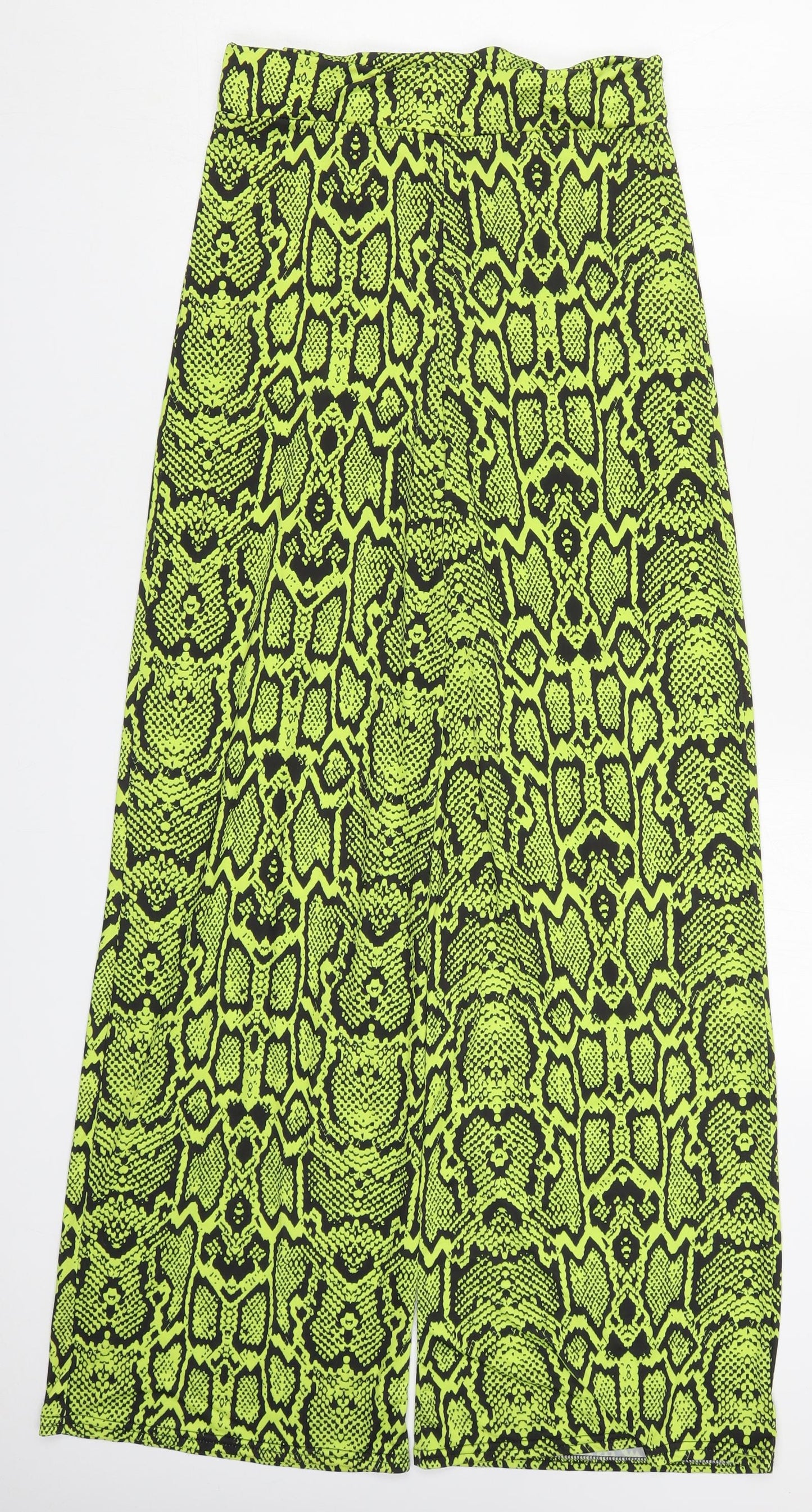 Preworn Womens Green Animal Print Polyester Trousers  Size M L30 in Regular