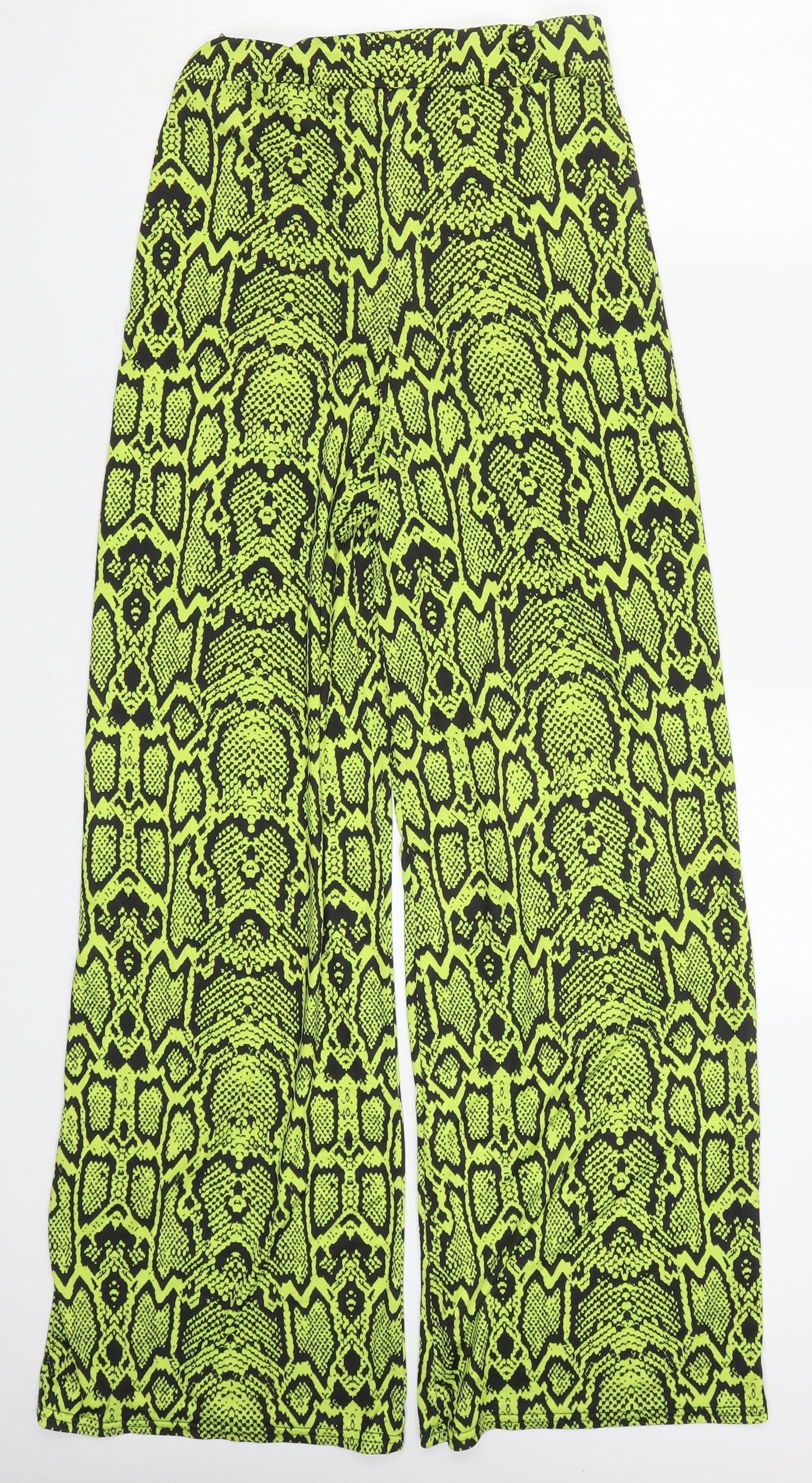 Preworn Womens Green Animal Print Polyester Trousers  Size M L30 in Regular