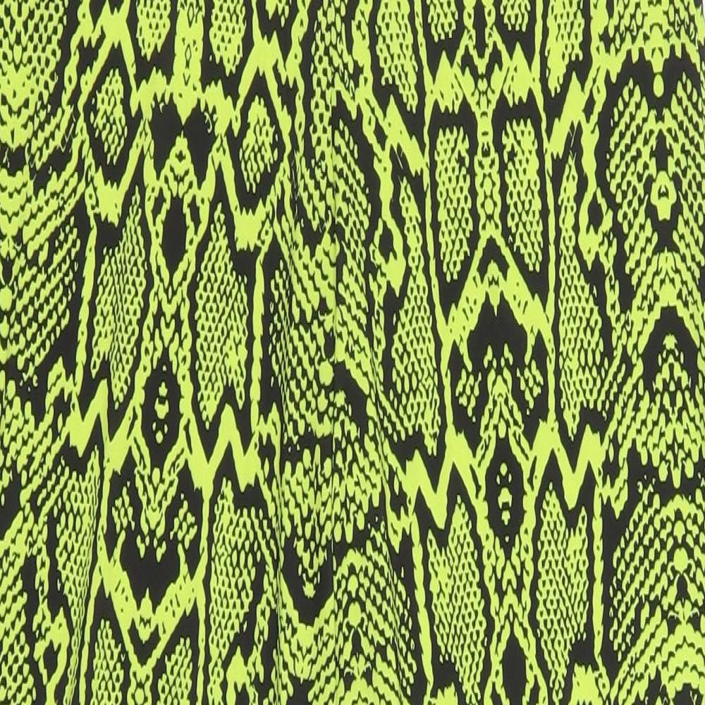Preworn Womens Green Animal Print Polyester Trousers  Size M L30 in Regular