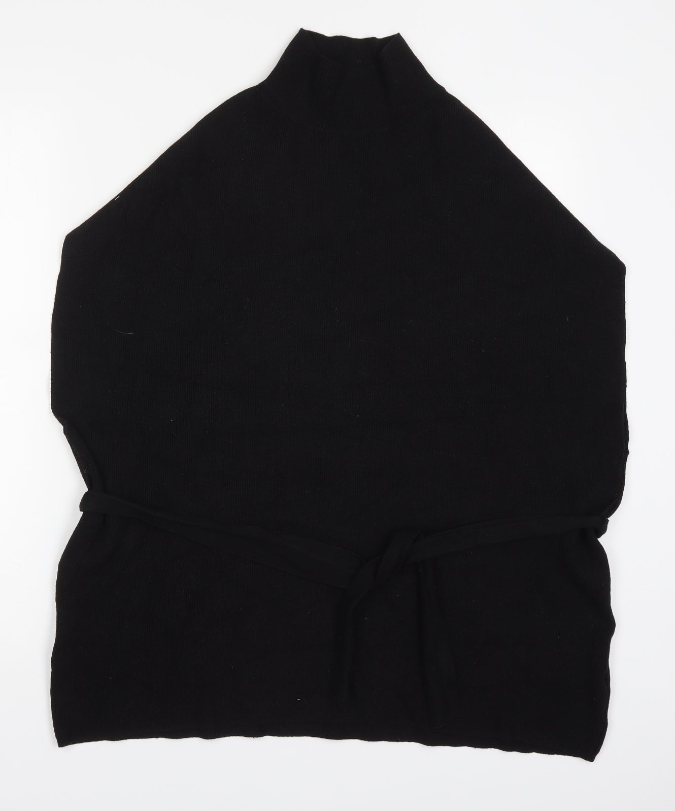 Coast Womens Black Round Neck  Acrylic Pullover Jumper Size S