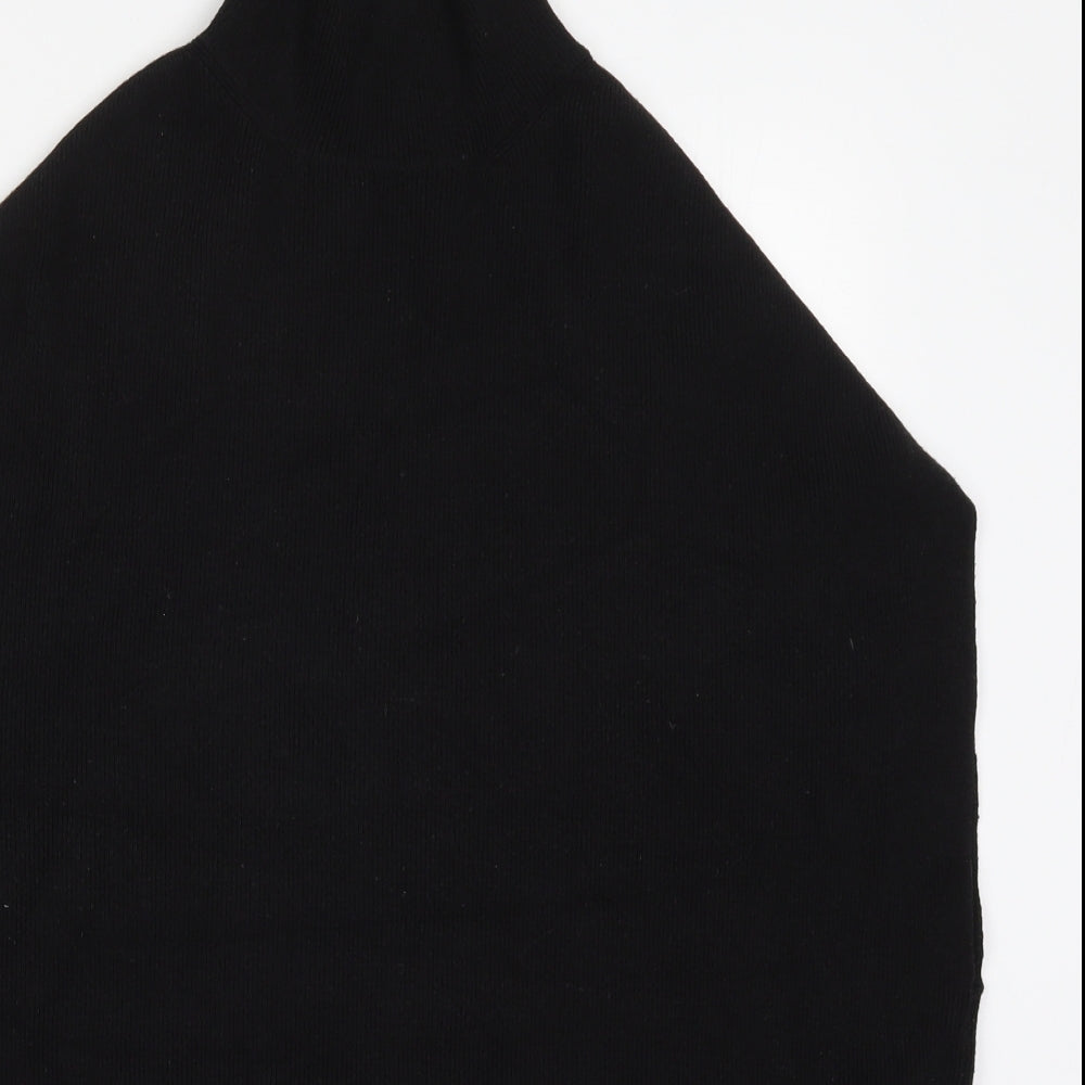 Coast Womens Black Round Neck  Acrylic Pullover Jumper Size S