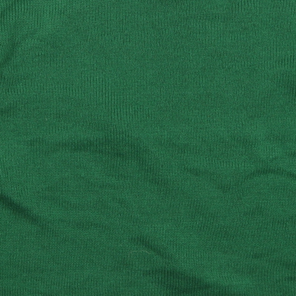 H&M Womens Green Round Neck  Acrylic Pullover Jumper Size M   - Christmas Prints