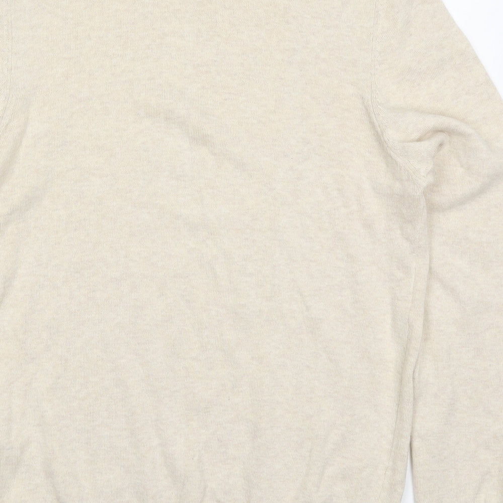 Be Sherman Mens Beige Round Neck  Cotton Pullover Jumper Size S