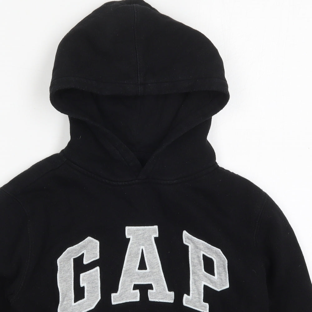 Gap Boys Black  Cotton Pullover Hoodie Size 8-9 Years  Pullover