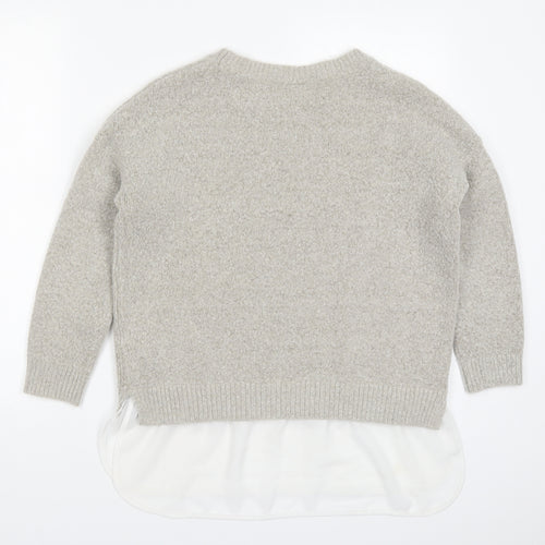 Wallis Womens Grey Round Neck  Acrylic Pullover Jumper Size M