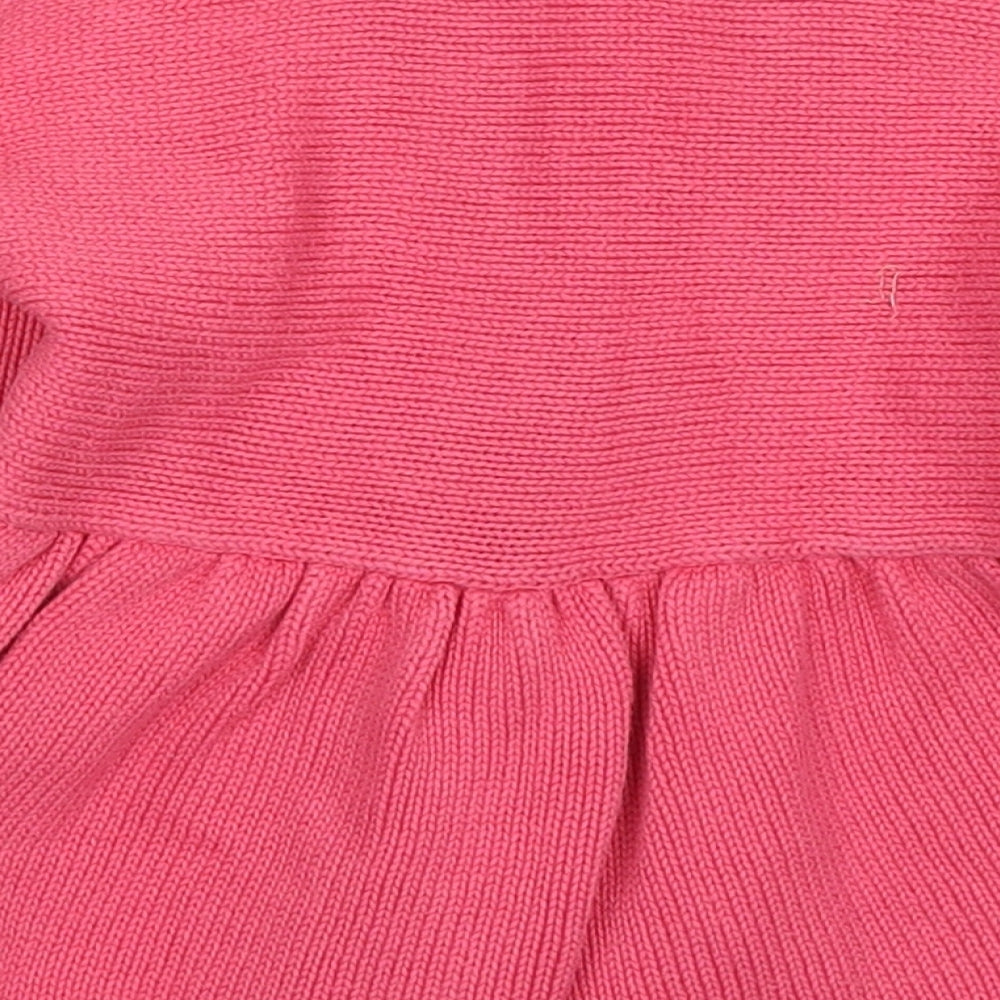 John Rocha Girls Pink V-Neck Floral Cotton Cardigan Jumper Size 5 Years  Button