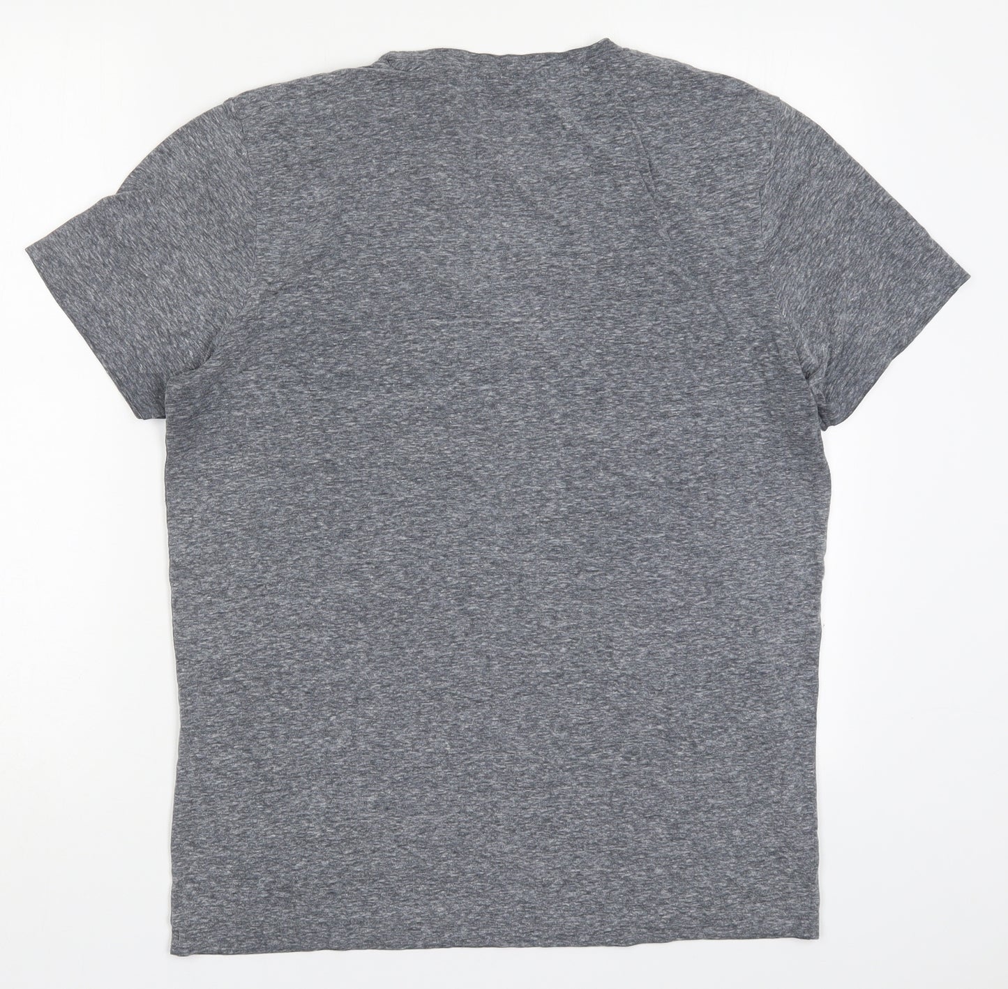 JACK & JONES Mens Grey  Cotton  T-Shirt Size L Crew Neck