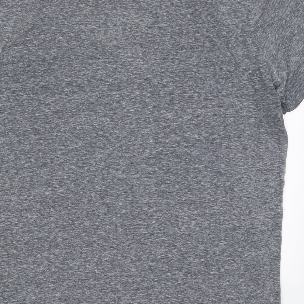 JACK & JONES Mens Grey  Cotton  T-Shirt Size L Crew Neck