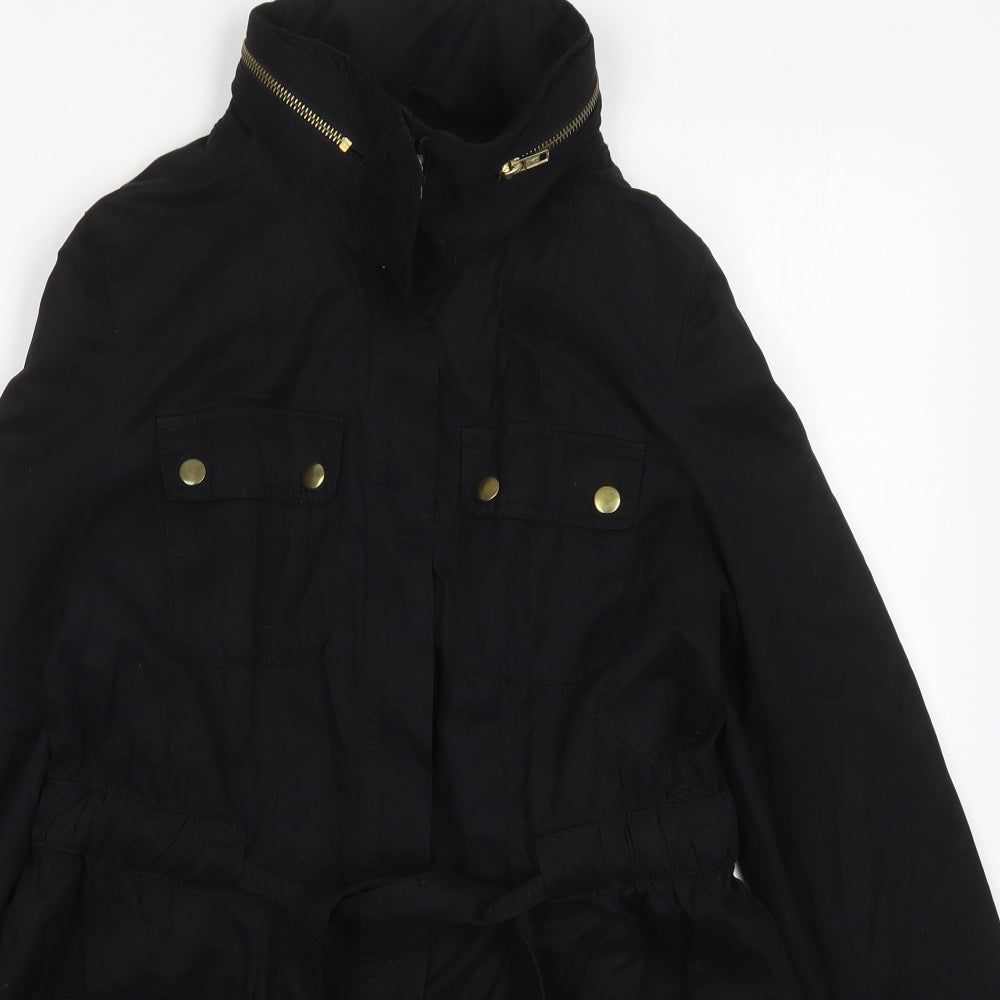 H&M Womens Black   Jacket Coat Size 8  Zip