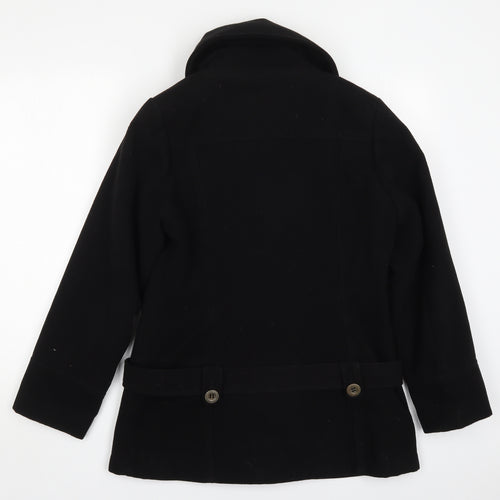 Evie Womens Black   Pea Coat Coat Size 12  Button