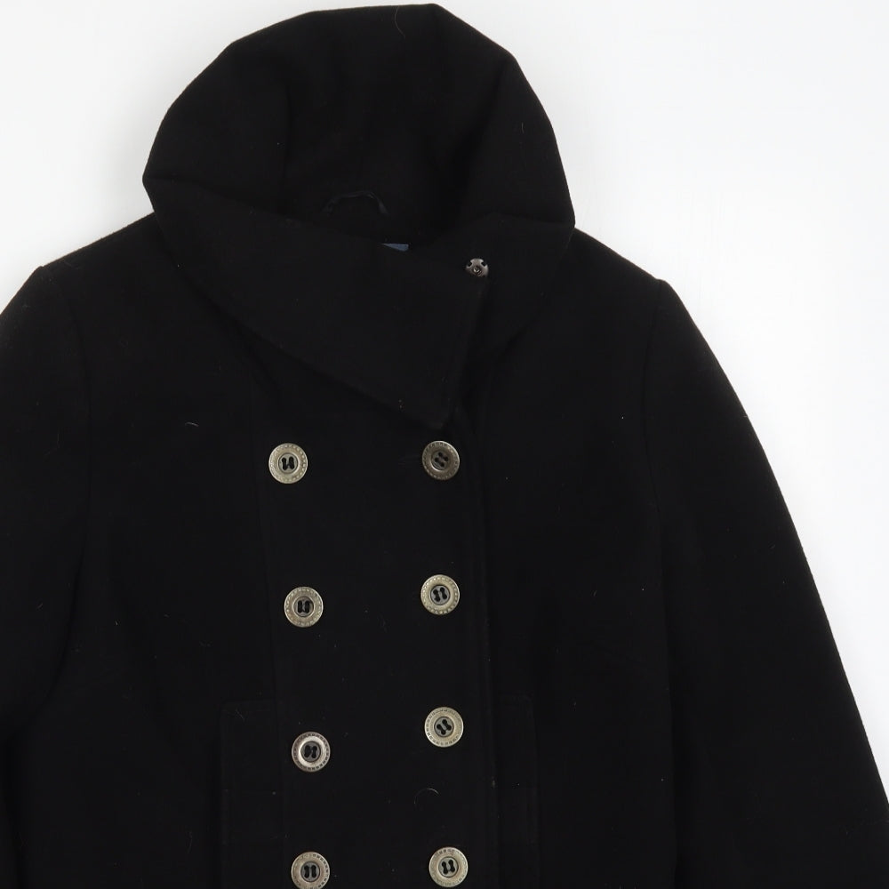 Evie Womens Black   Pea Coat Coat Size 12  Button