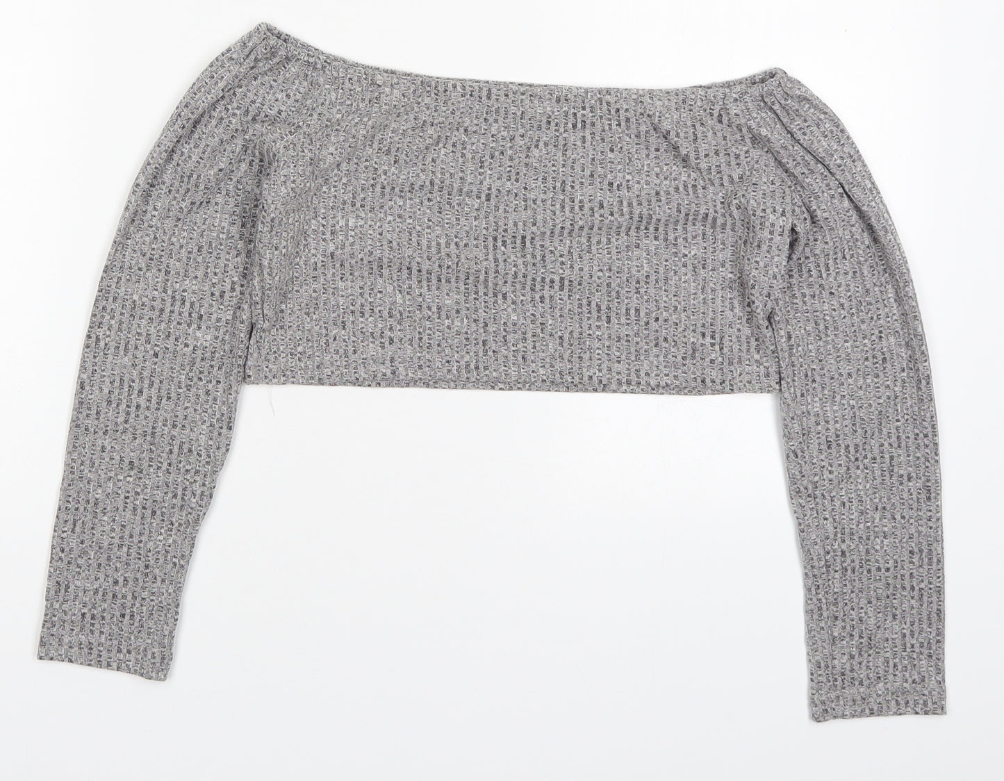 Preworn Womens Grey  Cotton Cropped T-Shirt Size M Round Neck