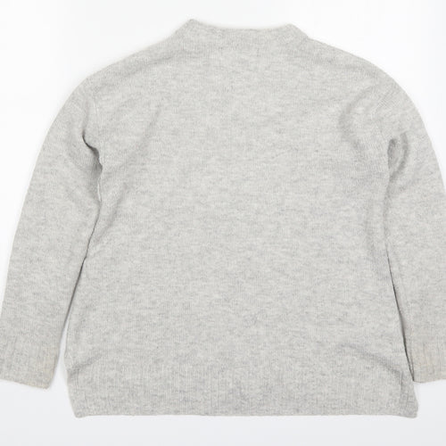 Marks and Spencer Womens Grey Round Neck  Acrylic Pullover Jumper Size S