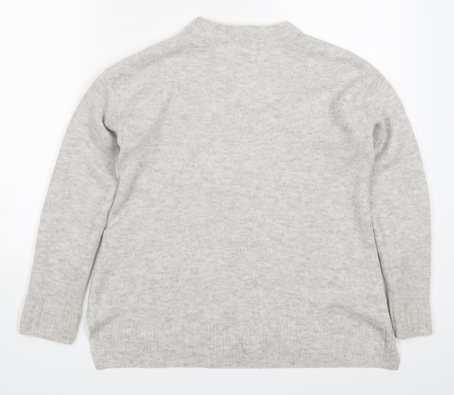 Marks and Spencer Womens Grey Round Neck  Acrylic Pullover Jumper Size S