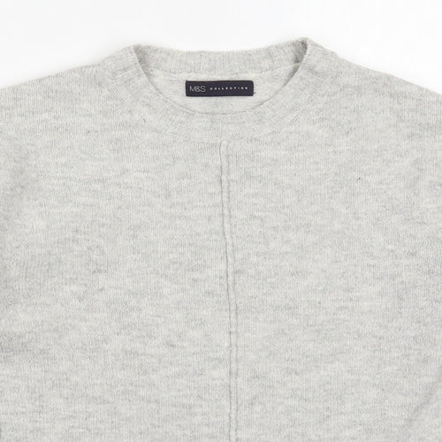 Marks and Spencer Womens Grey Round Neck  Acrylic Pullover Jumper Size S