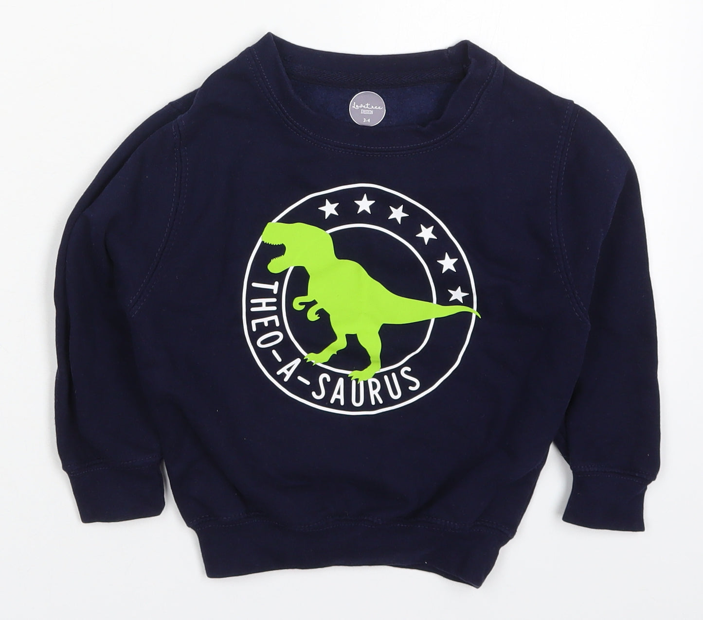 Love Tree Boys Blue  Cotton Pullover Sweatshirt Size 3-4 Years  Pullover - Theo-A-Saurus