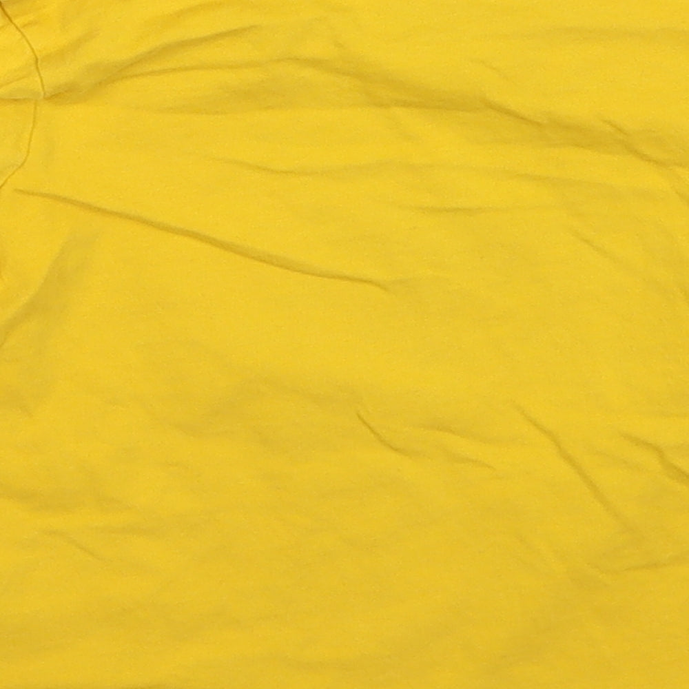 Ge3rge Boys Yellow  Cotton Basic T-Shirt Size 18-24 Months Crew Neck Pullover - So Roarsome Dinosaur