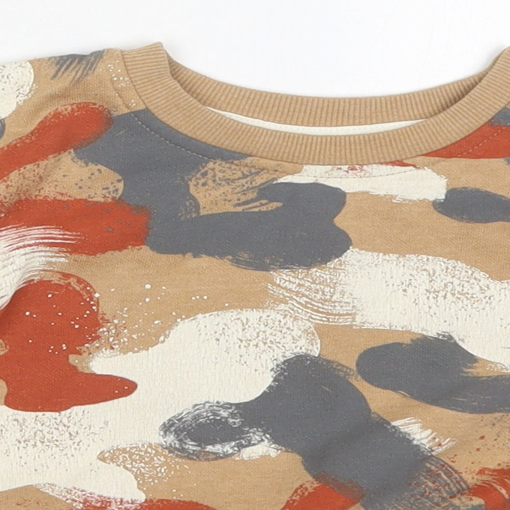 George Boys Beige Camouflage Cotton Pullover Sweatshirt Size 2-3 Years  Pullover