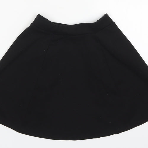 George Girls Black  Polyester Skater Skirt Size 7-8 Years  Regular