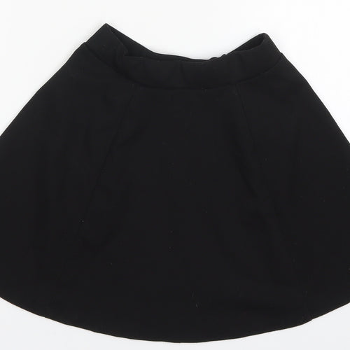 George Girls Black  Polyester Skater Skirt Size 7-8 Years  Regular