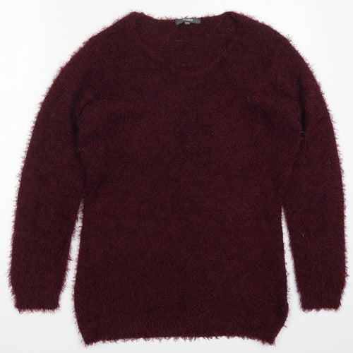 Studio Womens Purple Round Neck  Polyester Pullover Jumper Size 8