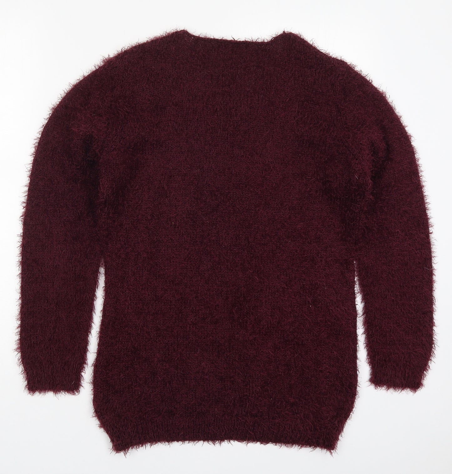 Studio Womens Purple Round Neck  Polyester Pullover Jumper Size 8