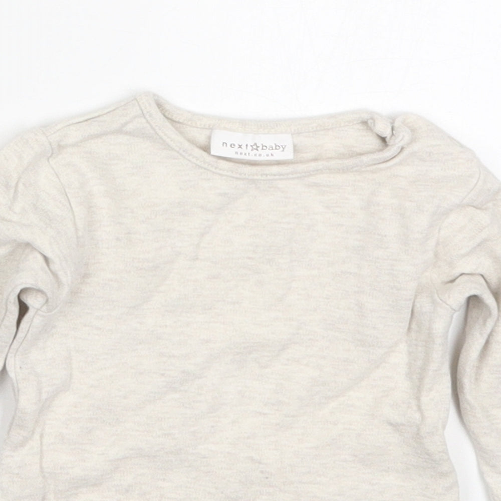 NEXT Baby Beige  Cotton Babygrow One-Piece Size 0-3 Months  Button