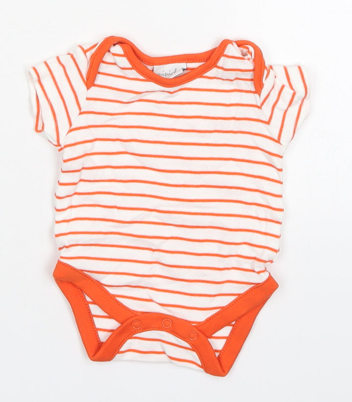 Mini Club Baby Orange Striped Cotton Babygrow One-Piece Size Newborn Button