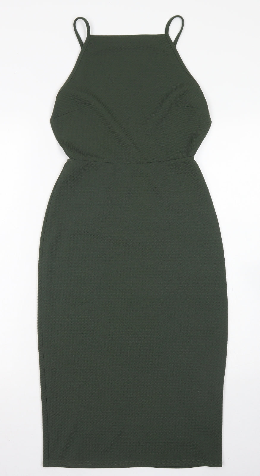 Oh My Love Womens Green  Polyester Bodycon  Size S  Square Neck  - Open Back