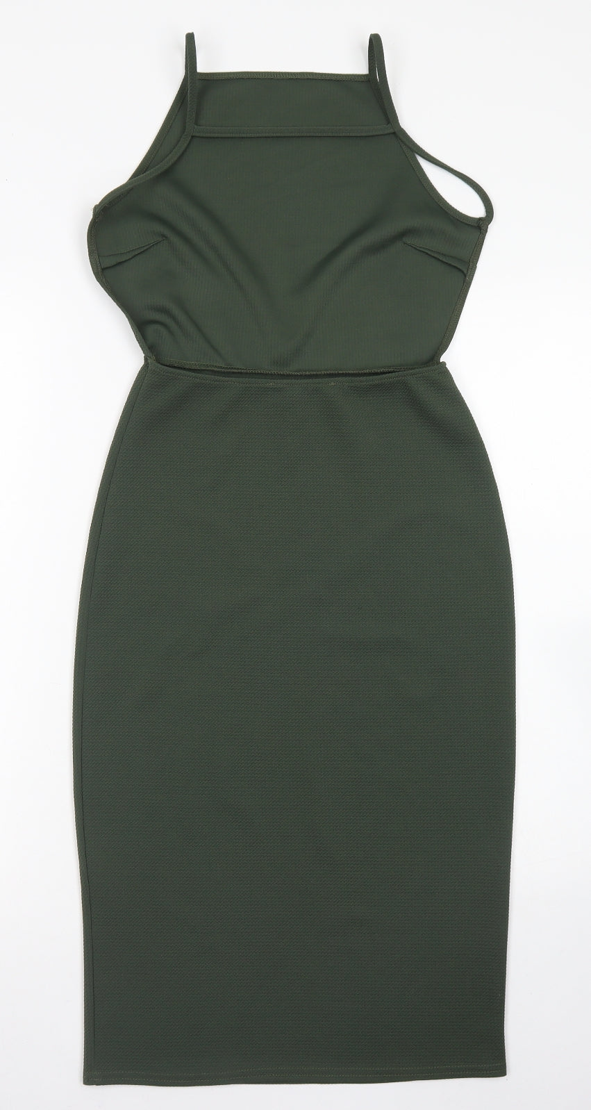 Oh My Love Womens Green  Polyester Bodycon  Size S  Square Neck  - Open Back
