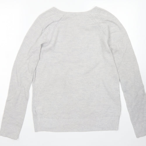 Gap Womens Grey V-Neck  Cotton Pullover Jumper Size S