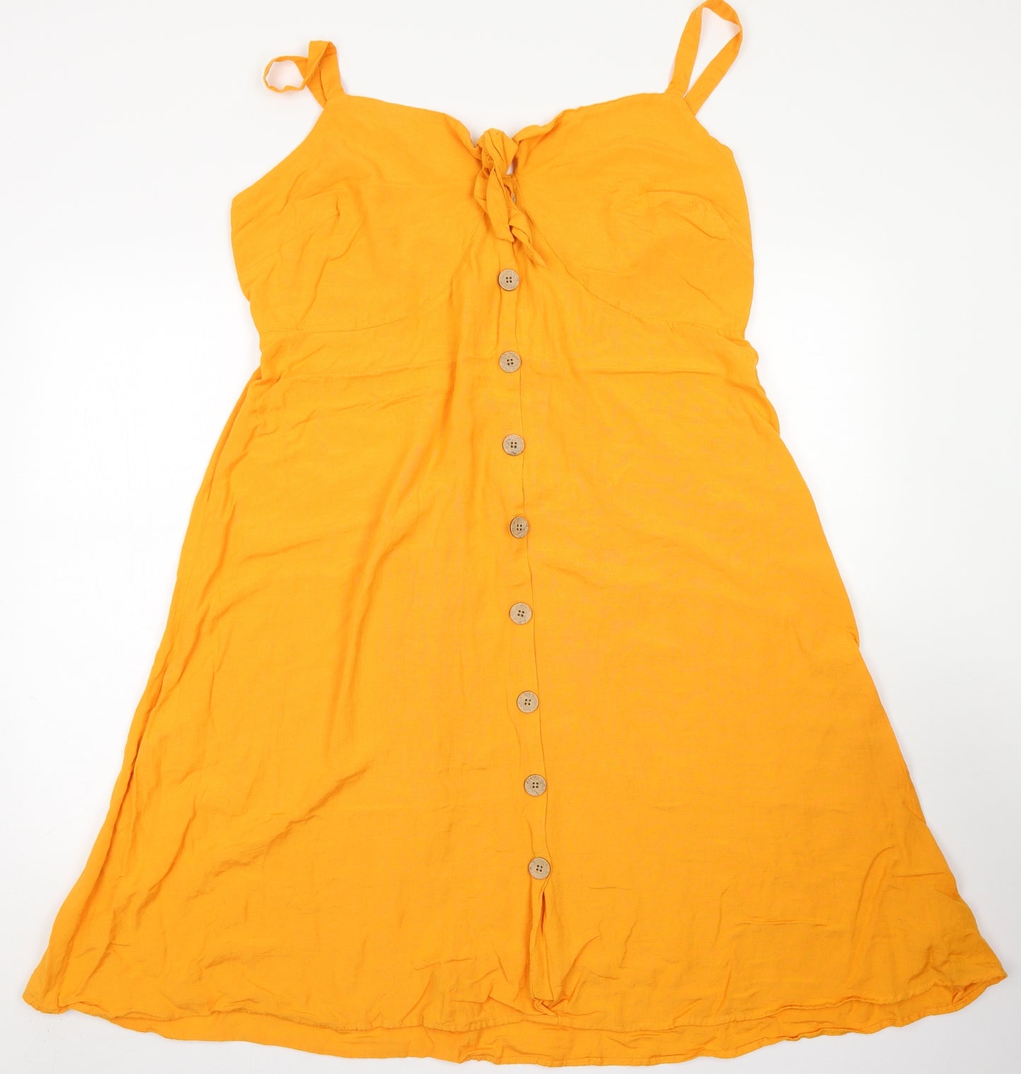 Papaya Womens Yellow  Viscose A-Line  Size 20  Sweetheart Button