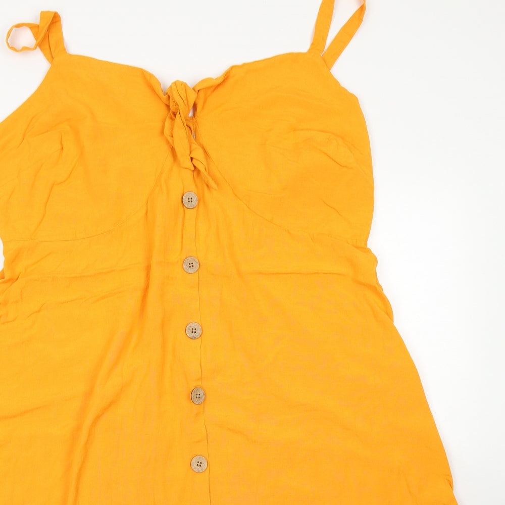 Papaya Womens Yellow  Viscose A-Line  Size 20  Sweetheart Button