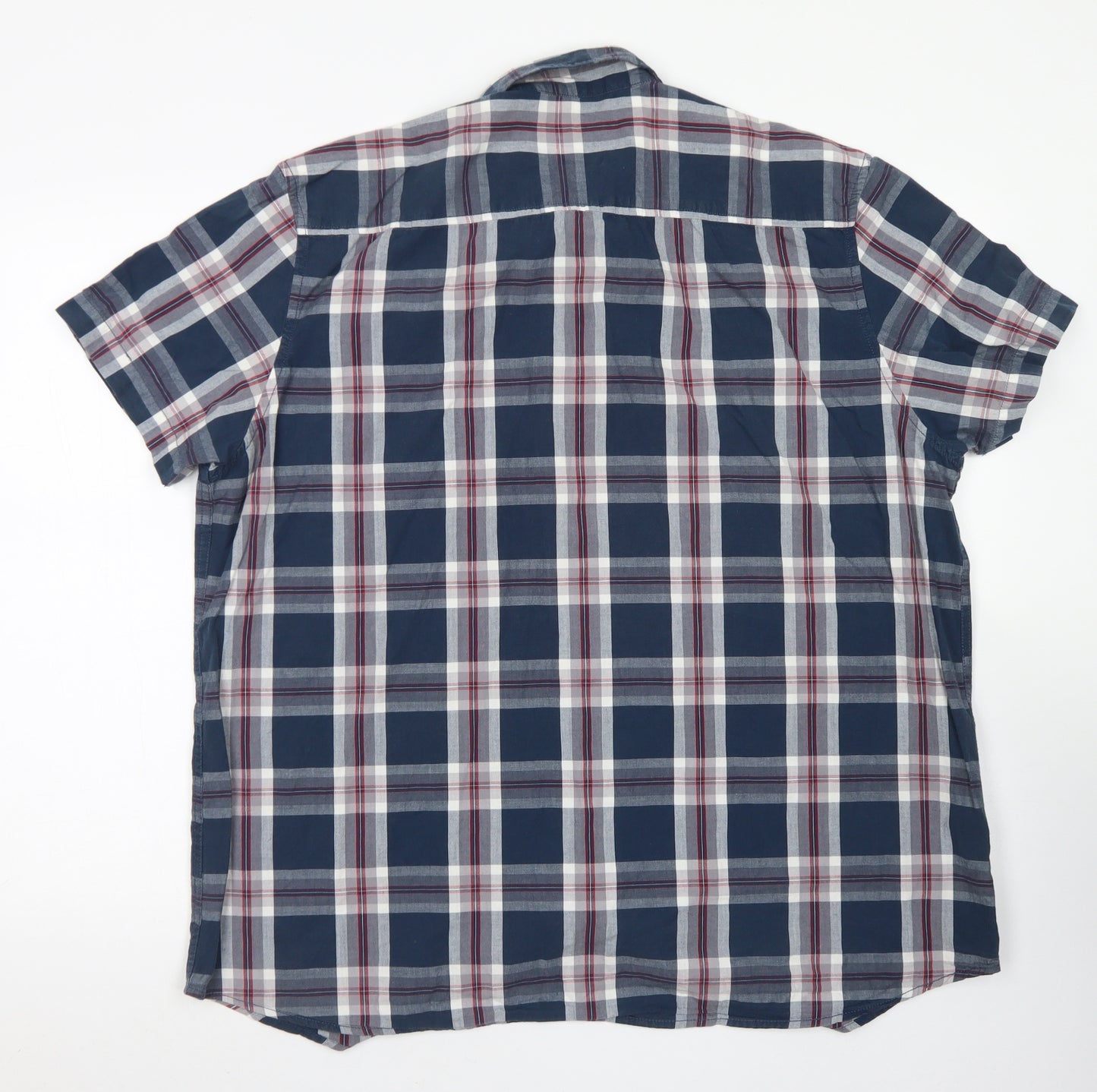 Cedar Wood State Mens Blue Plaid Cotton  Button-Up Size 2XL Collared Button - Chest Pocket